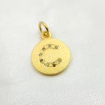 Load image into Gallery viewer, DC062. Diamond Sterling Silver Letter "C" Round Charm