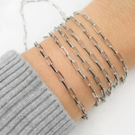 Load image into Gallery viewer, Two Tone Black Rhodium and 925 Sterling Silver Paperclip Chain