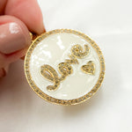 Load image into Gallery viewer, DP540A. Diamond Sterling Silver Round Love Enamel Pendant