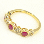 Load image into Gallery viewer, 14K Solid Yellow Gold Diamond and Ruby Ring.