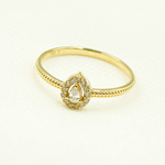 Load image into Gallery viewer, 14K Solid Gold Drop Diamond Ring.