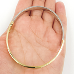 Load image into Gallery viewer, Bangle5. 14K Solid Gold Two Tone Flat Bangle