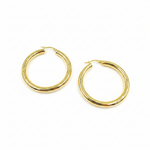 Load image into Gallery viewer, GER163. 14K Solid Gold Hollow Smooth Hoop