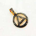 Load image into Gallery viewer, DP230. Diamond Sterling Silver Round Triangle Pendant