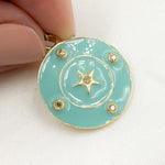 Load image into Gallery viewer, Buy Now Diamond Sterling Silver Round Star Enamel Pendant