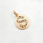 Load image into Gallery viewer, DC078. Diamond Sterling Silver Letter "S" Round Charm
