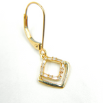 Load image into Gallery viewer, 14K Solid Gold and Diamonds Rhomb Dangle Earrings. EFC51728
