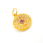 Load image into Gallery viewer, 14K Solid Gold Circle Charm