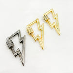 Load image into Gallery viewer, DC606. Diamond & Sterling Silver Lightning Bolt Carabiner Clasp