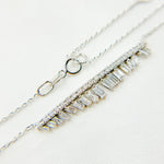 Load image into Gallery viewer, NT403318. 14k Solid Gold Diamond Baguette Necklace