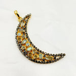 Load image into Gallery viewer, DSP031. Diamond Sterling Silver Moon Shape Pendant with Gemstone
