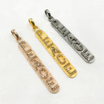 Load image into Gallery viewer, DP340. Diamond & Sterling Silver Long Oval Peace Pendant