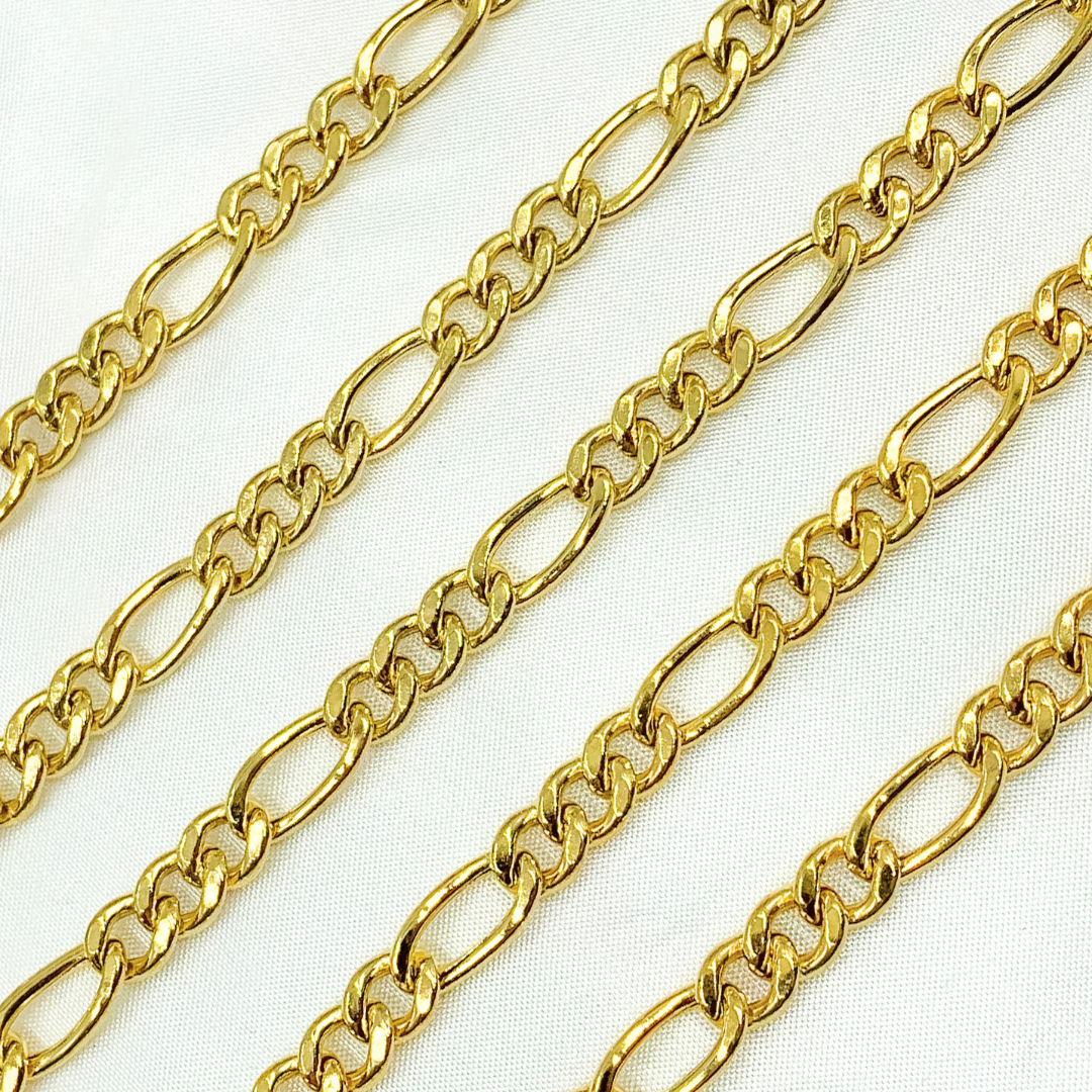 Y62GP. Gold Plated 925 Sterling Silver Figaro Chain