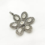 Load image into Gallery viewer, DP145. Diamond Sterling Silver Flower Pendant with Polki Diamond