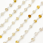 Load image into Gallery viewer, GRU21. Gold Rutile Sterling Silver Wire Chain