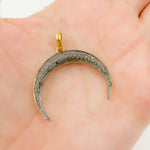 Load image into Gallery viewer, DP105. Diamond Sterling Silver Moon Shape Pendant