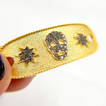 Load image into Gallery viewer, DC970. Diamond Sterling Silver Long Oval Skull and Star Connector