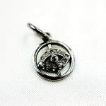 Load image into Gallery viewer, DC340. Diamond Sterling Silver Round Eye Charm with Gemstone