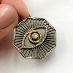 Load image into Gallery viewer, Diamond Silver Octagon Eye Pendant with Gemstone