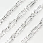 Load image into Gallery viewer, Sterling Silver Smooth Long & Short Links Chain