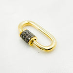 Load image into Gallery viewer, DC663. Diamond & Sterling Silver Oval Carabiner Clasp with Gemstone