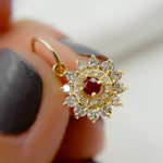 Load image into Gallery viewer, 14K Solid Gold Diamond Flower Charm. GDP211
