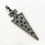Load image into Gallery viewer, Diamond Silver Arrow Head Pendant with Gemstone