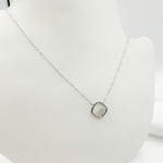 Load image into Gallery viewer, NT401198. 14k Solid Gold Diamond Square Necklace