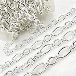 Load image into Gallery viewer, Sterling Silver Oval and Round Link Chain