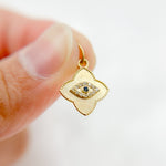 Load image into Gallery viewer, GDP380. 14K Solid Gold Diamond Flower Eye Charm with Gemstone