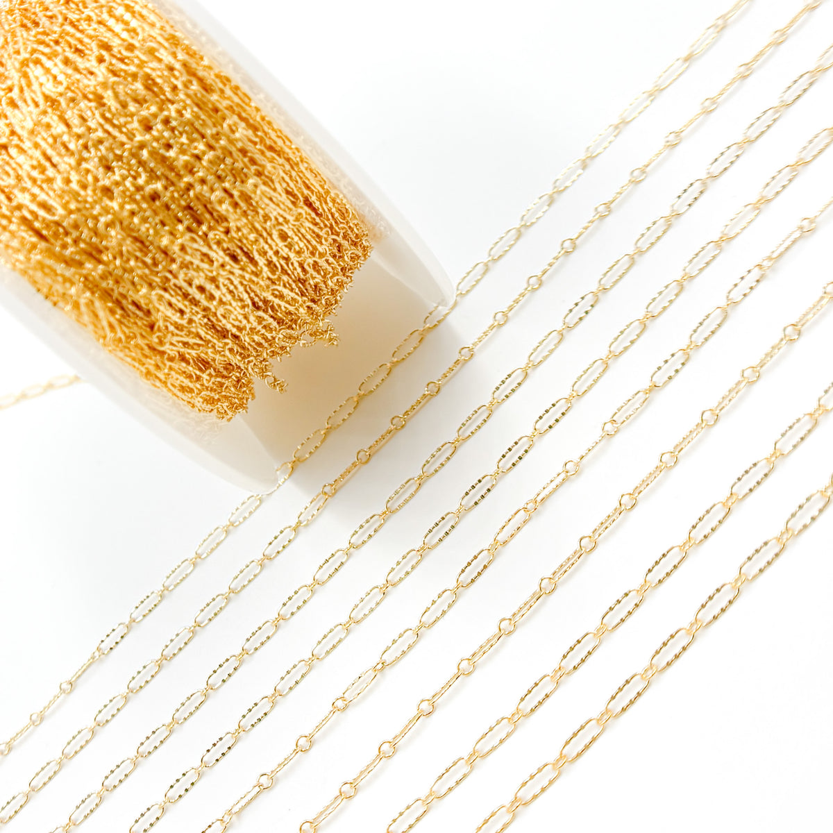 161TDGF. 14k Gold Filled Smooth Long and Short Dapped Link Chain