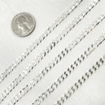 Load image into Gallery viewer, Y73SS. 925 Sterling Silver Flat Curb Link Chain