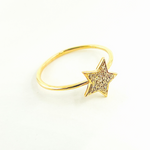 Load image into Gallery viewer, 14K Solid Gold Star Diamond Ring.