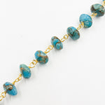 Load image into Gallery viewer, Gold Plated Turquoise Organic Shape Wire Chain