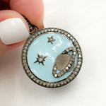 Load image into Gallery viewer, BUy Now Sterling Silver Round Planet and Star Enamel Pendant