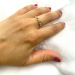 Load image into Gallery viewer, 14K Solid Gold Diamond Chain Ring.