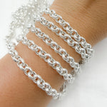 Load image into Gallery viewer, 925 Sterling Silver Textured Rolo Chain