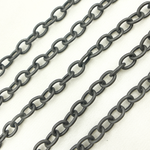 Load image into Gallery viewer, Black Rhodium Matt Sterling Silver Smooth Cable Link Chain.