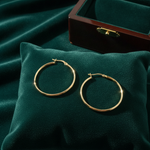 Load image into Gallery viewer, GER169. 14K Gold Hollow Hoop Earrings