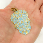 Load image into Gallery viewer, Diamond Sterling Silver Skull Enamel Pendant