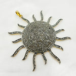 Load image into Gallery viewer, DP067. Diamond & Sterling Silver Sun Pendant