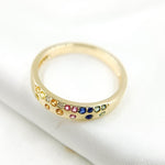 Load image into Gallery viewer, 14K Solid Gold Diamond and Multi Sapphire Band Ring.