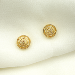 Load image into Gallery viewer, EFA50964. 14K Solid Gold and Diamonds Circle Earrings