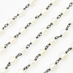Load image into Gallery viewer, White Freshwater Pearl Wire Wrap Chain