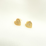 Load image into Gallery viewer, EFB51529. 14K Solid Gold and Diamonds Heart Earrings