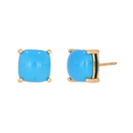 Load image into Gallery viewer, Gold Turquoise Square Stud Earring