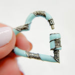 Load image into Gallery viewer, DC089A. Diamond Sterling Silver Heart Enamel Carabiner Clasp