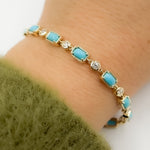 Load image into Gallery viewer, CB964165X3. 14K Solid Gold Diamond and Gemstone Bracelet