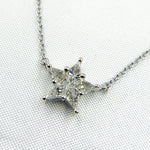 Load image into Gallery viewer, NFH71522. 14K Solid White Gold Diamond Star Necklace