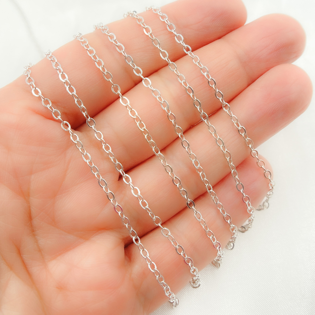 925 Sterling Silver Flat Cable Chains